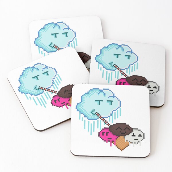 Item preview, Cloud Raining Ice Cream Scoop Pixel Art designed and sold by RetroRlx.