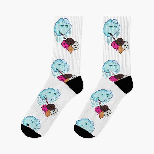 Item preview, Cloud Raining Ice Cream Scoop Pixel Art designed and sold by RetroRlx.