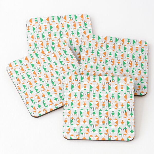 Item preview, Geometric Abstract Pattern in Green and Orange designed and sold by Articora.
