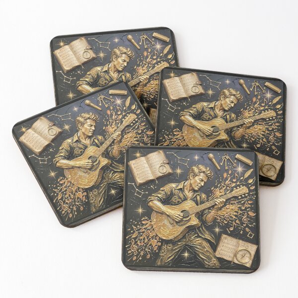 Item preview, Golden Guitarist Soul Musician Art designed and sold by SupernovaNote.
