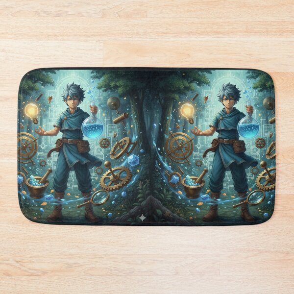Item preview, Illustration - Steampunk Apprentice Alchemist, Magic and Gears in an Enchanted Forest designed and sold by AnimeShin.
