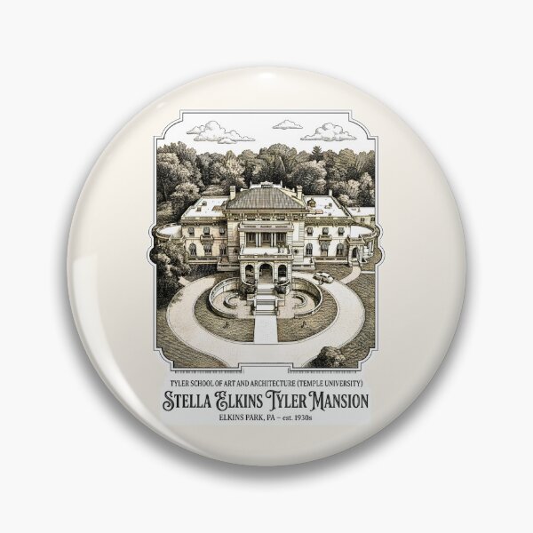 Item preview, Vintage Lithograph Stella Elkins Tyler Mansion Art designed and sold by EvergreenPark - Tee Studio.