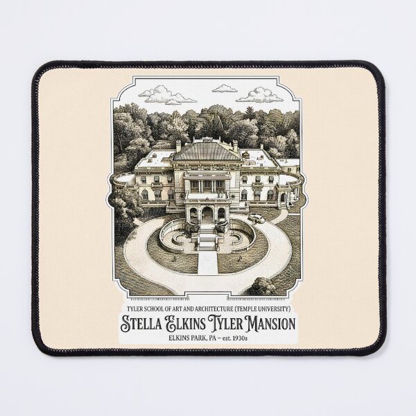 Item preview, Vintage Lithograph Stella Elkins Tyler Mansion Art designed and sold by EvergreenPark - Tee Studio.