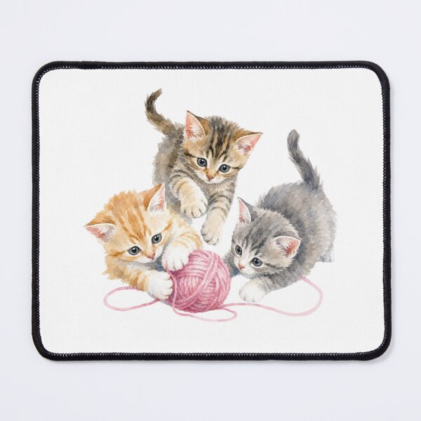 Item preview, Kittens Playing with Yarn - Watercolor Nursery Art designed and sold by PAPIRO SIGLO XXI.
