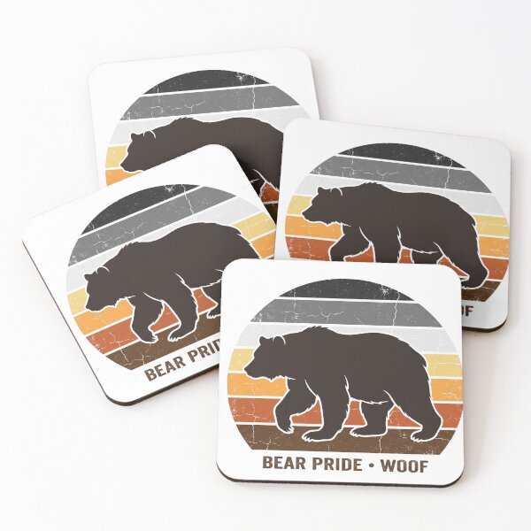 Item preview, Vintage Retro Bear Pride Sunset Silhouette - Woof Bear Brotherhood designed and sold by Woof-zil.
