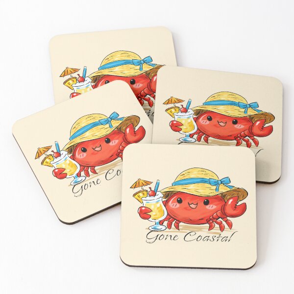 Item preview, Happy Crab with Pina Colada, Gone Postal designed and sold by HRSCreates.