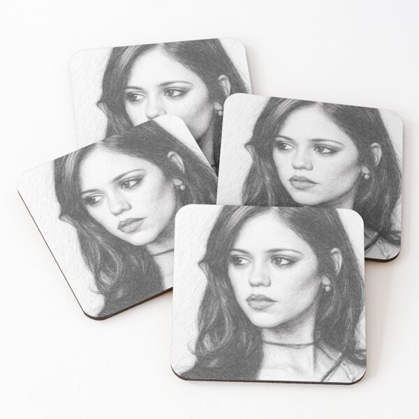 Item preview, Dark Haired Actress Pencil Portrait | Realistic Black and White Graphite Art Print designed and sold by Leon Woods Pencil Art.