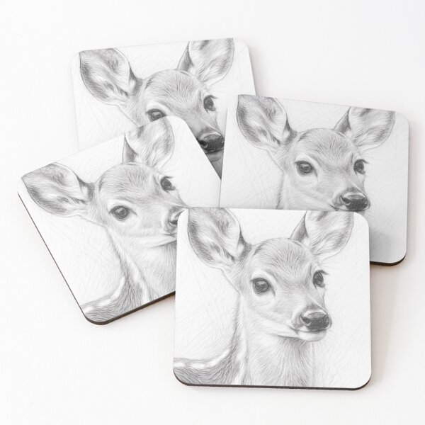Item preview, White-tailed Deer Pencil Portrait | Realistic Wildlife Graphite Drawing Art Print designed and sold by Leon Woods Pencil Art.