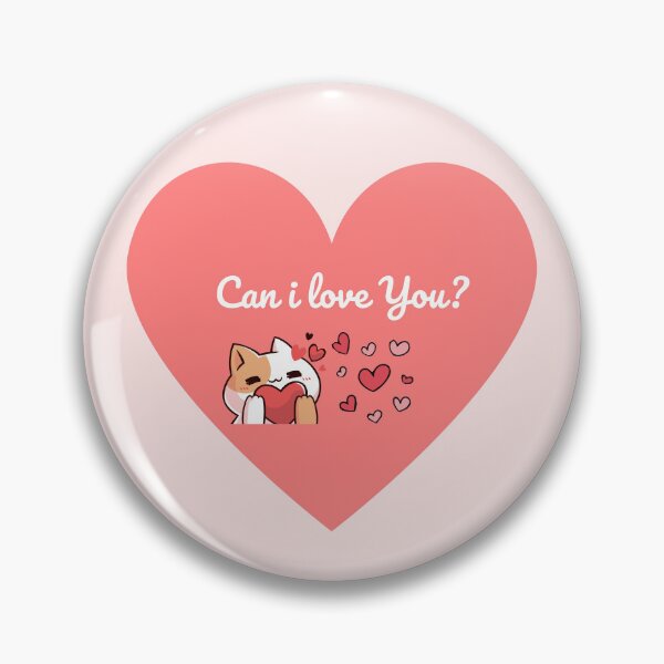 Item preview, Can I Love You? - Cute Kawaii Cat Soft Peach Heart  designed and sold by Rehnair.