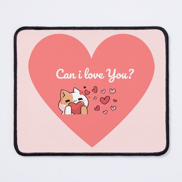 Item preview, Can I Love You? - Cute Kawaii Cat Soft Peach Heart  designed and sold by Rehnair.