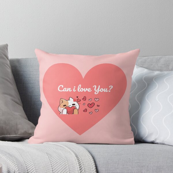 Item preview, Can I Love You? - Cute Kawaii Cat Soft Peach Heart  designed and sold by Rehnair.