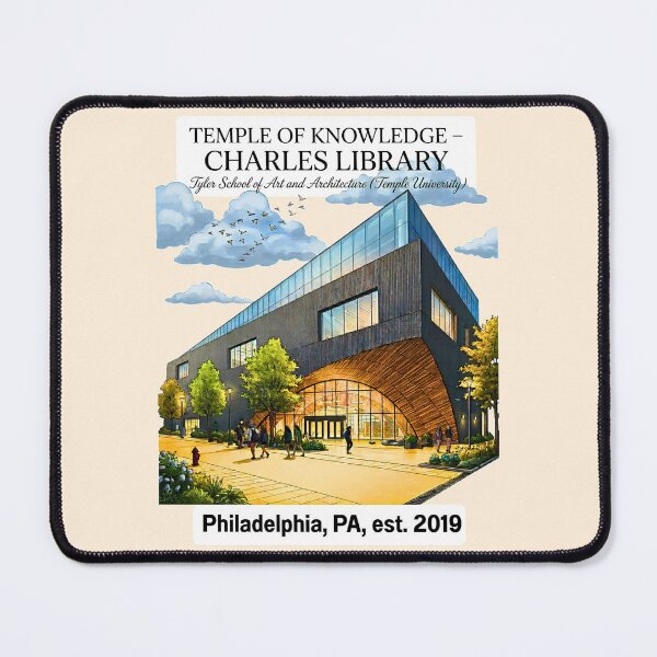 Item preview, Temple University Charles Library Watercolor Vector Art designed and sold by EvergreenPark - Tee Studio.