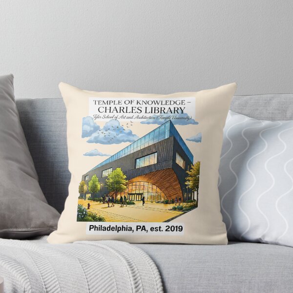 Artikelvorschau, Temple University Charles Library Watercolor Vector Art entworfen und verkauft von EvergreenPark - Tee Studio.