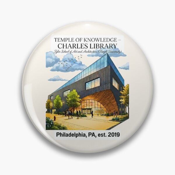 Item preview, Temple University Charles Library Watercolor Vector Art designed and sold by EvergreenPark - Tee Studio.