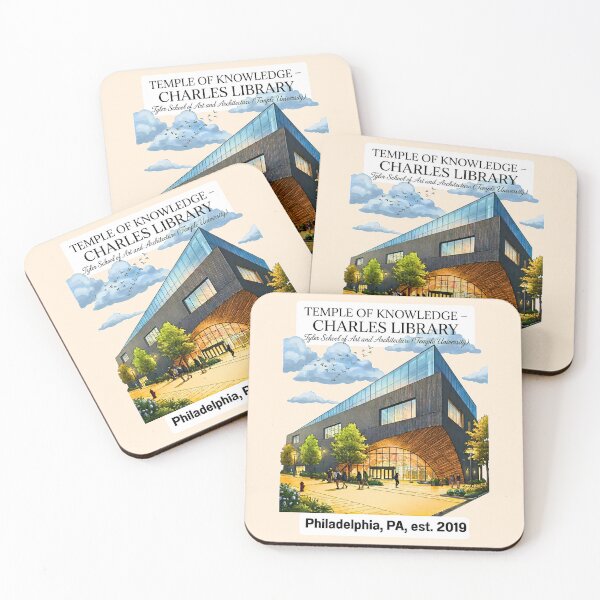 Artikelvorschau, Temple University Charles Library Watercolor Vector Art entworfen und verkauft von EvergreenPark - Tee Studio.