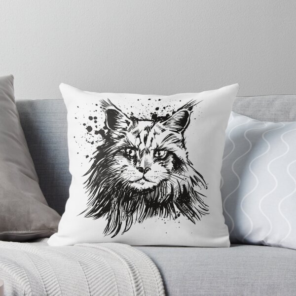 Item preview, Maine Coon Ink Portrait Illustration designed and sold by Inkversed.