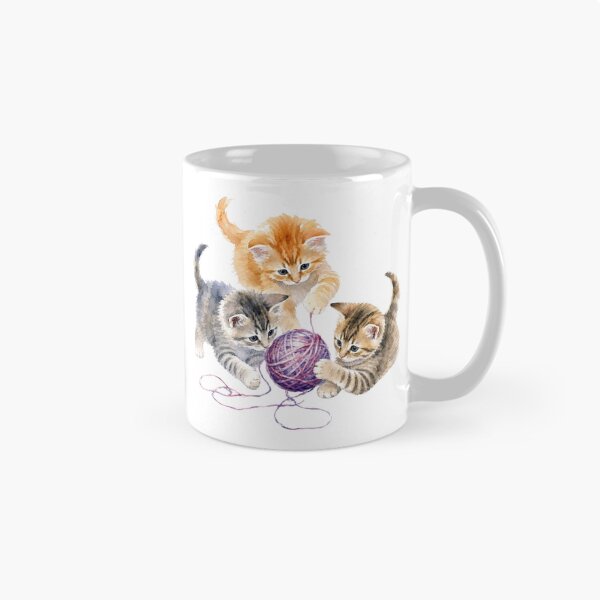 Item preview, Kittens Playing with Yarn - Watercolor Nursery Art designed and sold by PAPIRO SIGLO XXI.