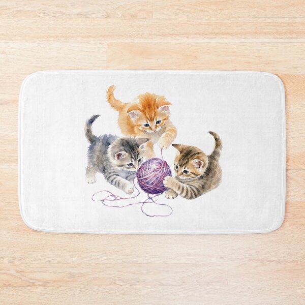 Item preview, Kittens Playing with Yarn - Watercolor Nursery Art designed and sold by PAPIRO SIGLO XXI.