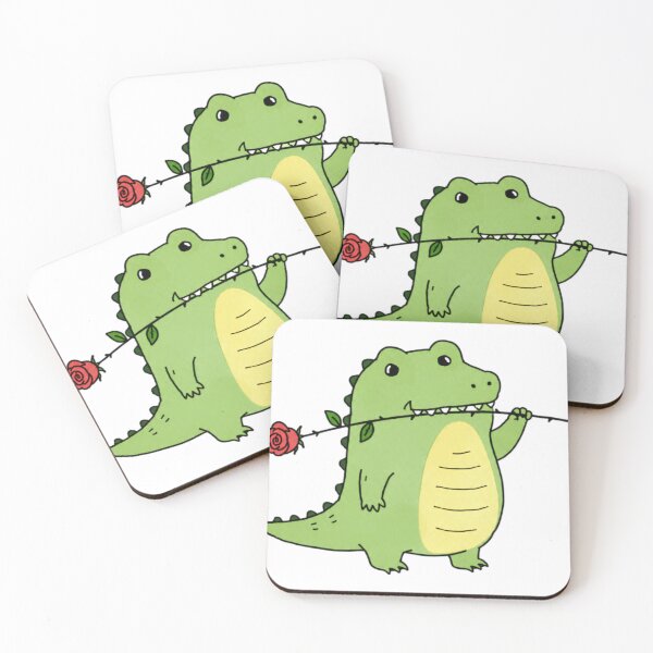 Item preview, Cute Crocodile Holding Rose Flower Romantic Cartoon designed and sold by Ninminji.