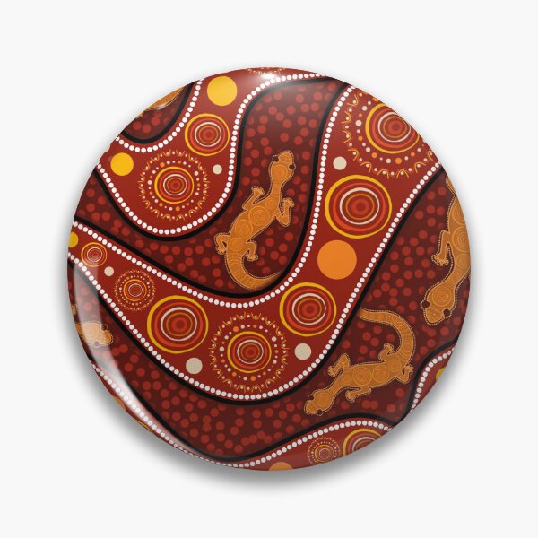 Item preview, Aboriginal Dot Painting Bedding Set Goanna Red designed and sold by AboriginalartVI.