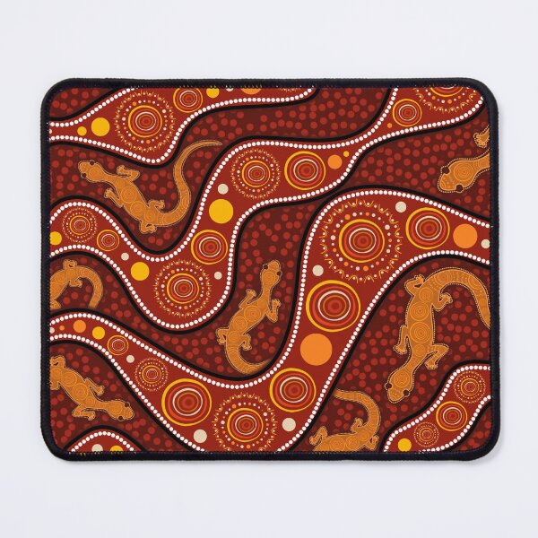 Item preview, Aboriginal Dot Painting Bedding Set Goanna Red designed and sold by AboriginalartVI.