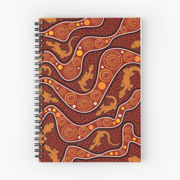 Item preview, Aboriginal Dot Painting Bedding Set Goanna Red designed and sold by AboriginalartVI.