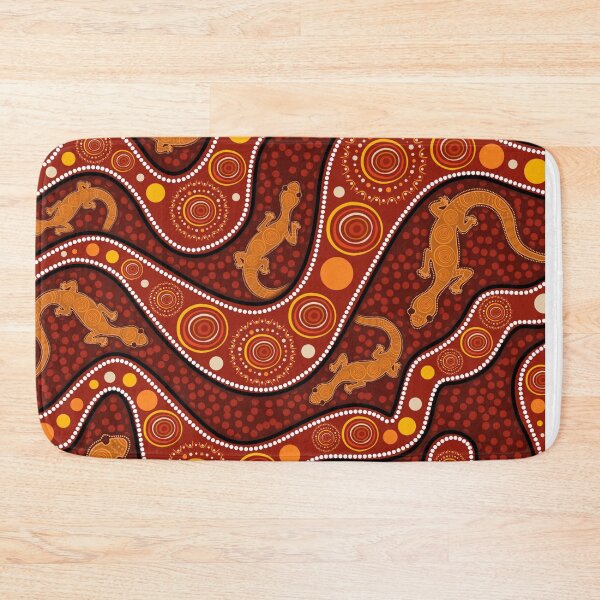 Item preview, Aboriginal Dot Painting Bedding Set Goanna Red designed and sold by AboriginalartVI.