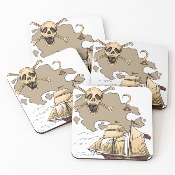 Item preview, Vintage Skull Treasure Map Mystic Island Adventure designed and sold by Ninminji.
