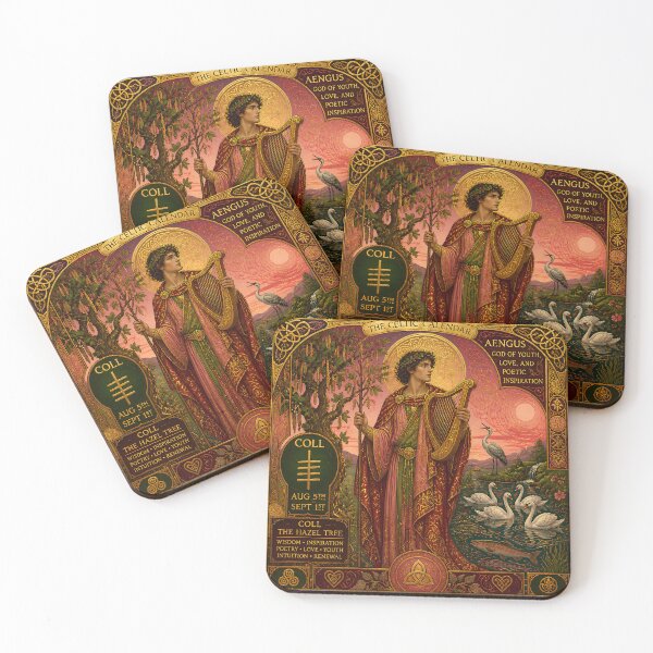Item preview, Celtic Tree Calendar IX: Aengus and the Hazel | Celtic Mythology Artwork for Mystical Home Decor  designed and sold by Stoneflower-Art.