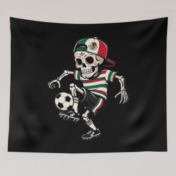 Item preview, Mexican Flag Soccer Ball Skeleton designed and sold by OlakunleOloroz.
