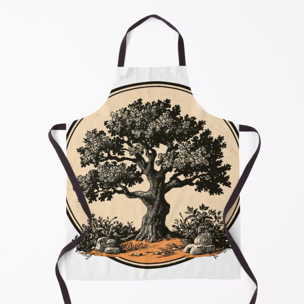 Item preview, Wall Art - T-shirt: Ancient Oak — Vintage Botanical Linocut Art Print designed and sold by ForeverPrintsOK.