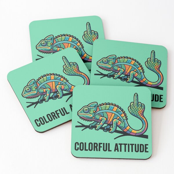 Item preview, Mosaic Chameleon Middle Finger Colorful Attitude designed and sold by Amir Faysal.