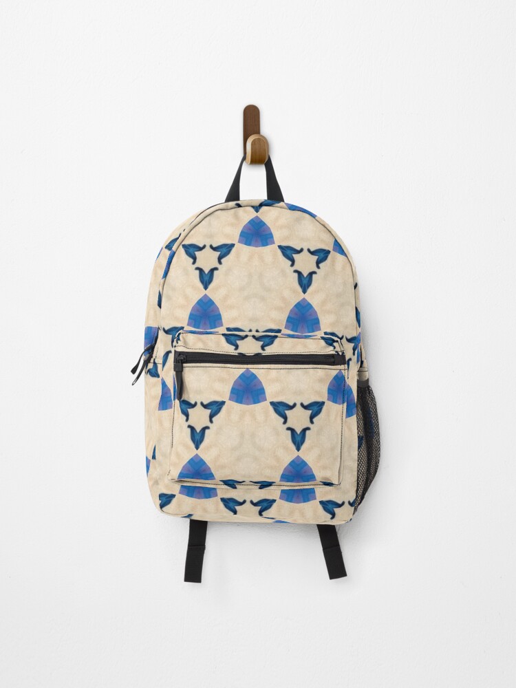Thumbnail 1 of 3, Backpack, Blue Triangle Geometric Seamless Pattern designed and sold by IntellimindNeli.