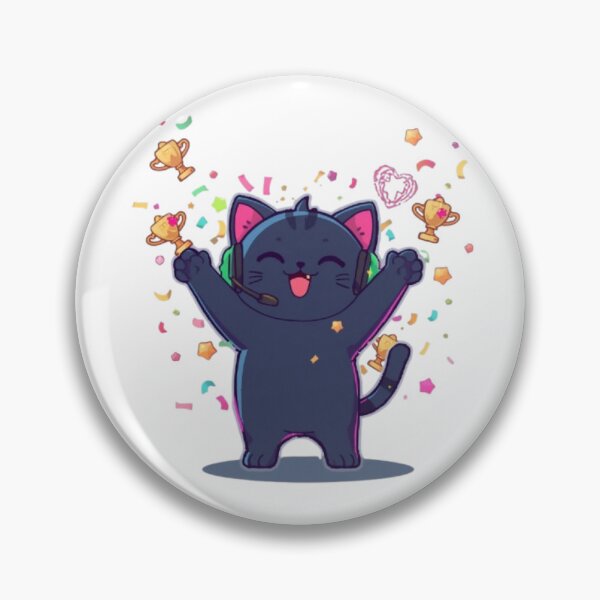 Item preview, Cute Victory Gamer Cat with RGB Headphones Kawaii Sticker designed and sold by Stylestickers55.