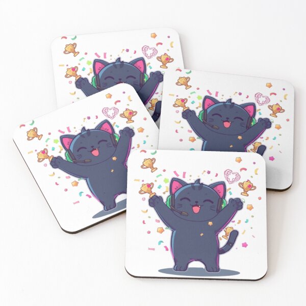 Item preview, Cute Victory Gamer Cat with RGB Headphones Kawaii Sticker designed and sold by Stylestickers55.