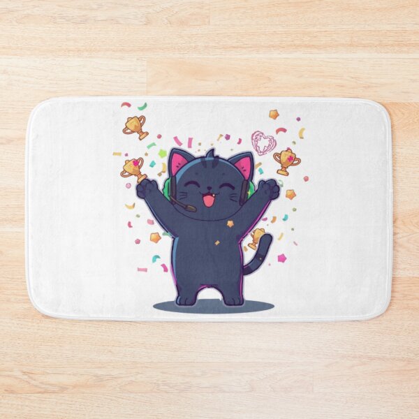 Item preview, Cute Victory Gamer Cat with RGB Headphones Kawaii Sticker designed and sold by Stylestickers55.