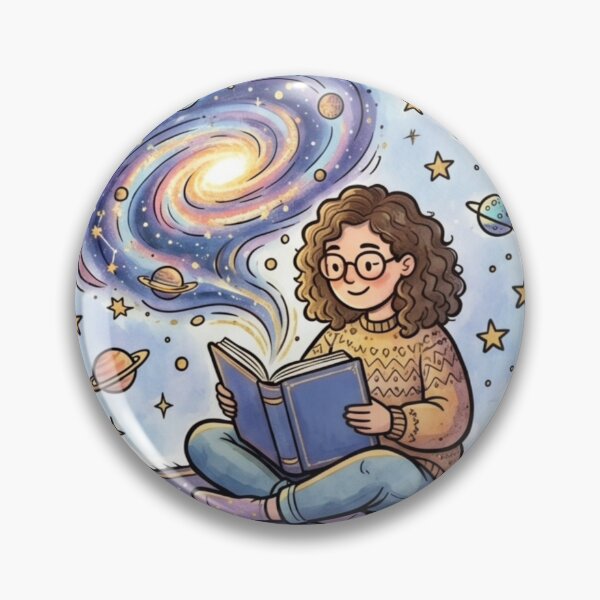 Item preview, Book Lover Gift | Cosmic Reader Space Art | Cute Kawaii Galaxy Reading Girl | Astronomy Bookworm | Cozy Library Decor designed and sold by Cosmic Doodle Co..