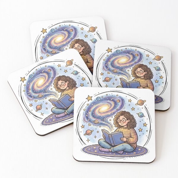 Item preview, Book Lover Gift | Cosmic Reader Space Art | Cute Kawaii Galaxy Reading Girl | Astronomy Bookworm | Cozy Library Decor designed and sold by Cosmic Doodle Co..