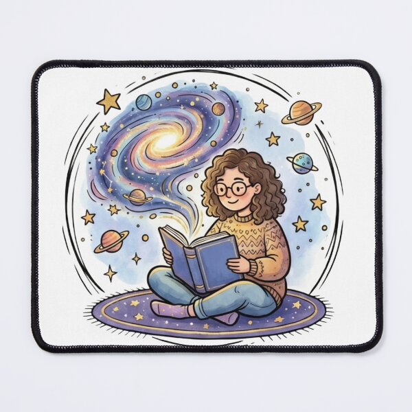 Item preview, Book Lover Gift | Cosmic Reader Space Art | Cute Kawaii Galaxy Reading Girl | Astronomy Bookworm | Cozy Library Decor designed and sold by Cosmic Doodle Co..