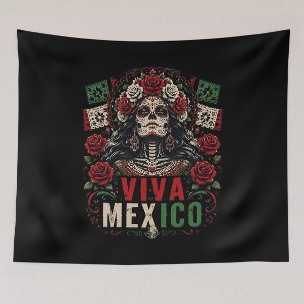 Item preview, Mexican Independence Day Sugar Skull Viva Mexico designed and sold by OlakunleOloroz.