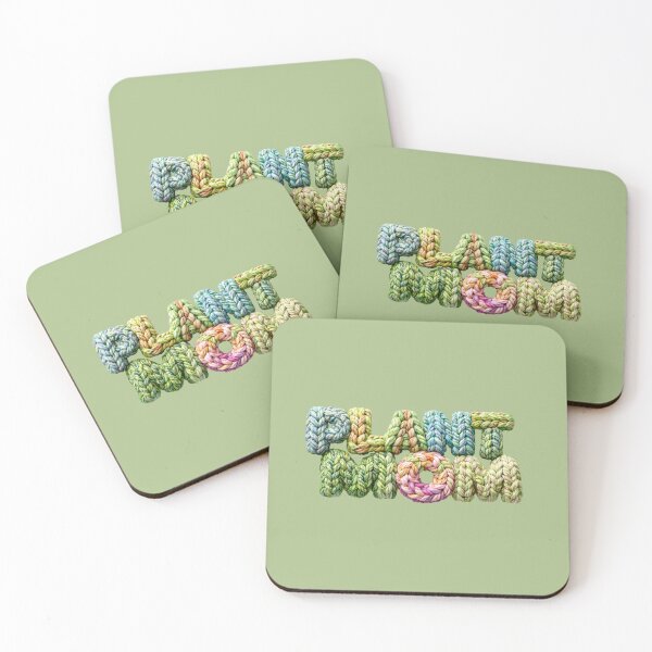 Item preview, Colorful Knitted Plant Mom Typography designed and sold by MegaNovaArt.