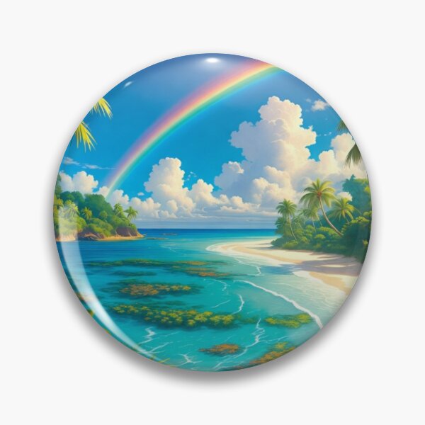 Item preview, Tropical Rainbow Island Paradise Coral Beach Lagoon designed and sold by Nexus Space.