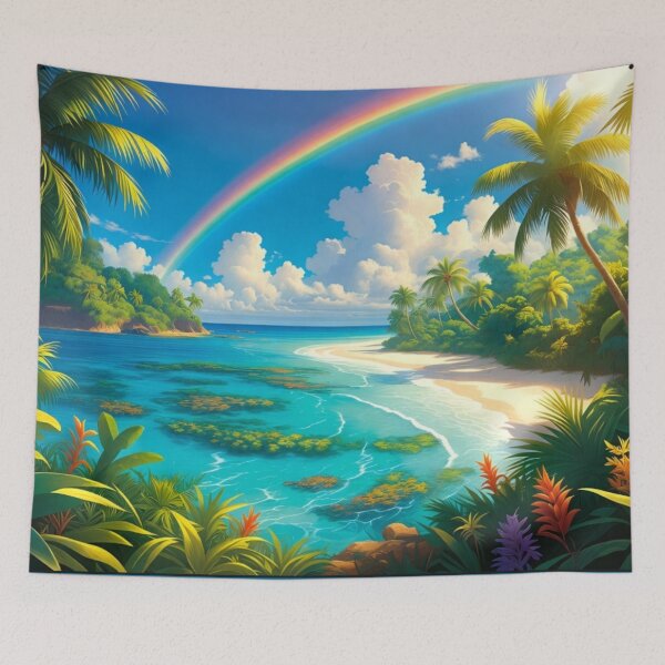 Item preview, Tropical Rainbow Island Paradise Coral Beach Lagoon designed and sold by Nexus Space.