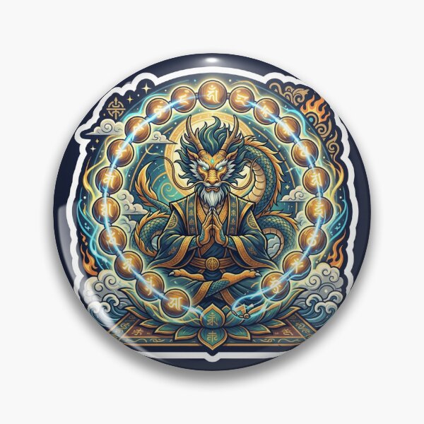 Item preview, Divine Dragon Monk Meditation Spiritual Power Anime Sticker designed and sold by uegi.