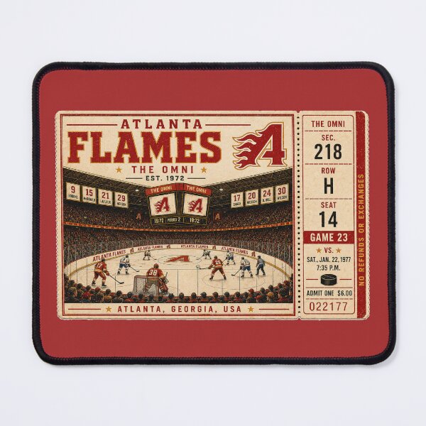 Item preview, Atlanta Flames Vintage Hockey Ticket, The Omni Retro Arena Art,  Classic Hockey Nostalgia designed and sold by GhostDawgs.