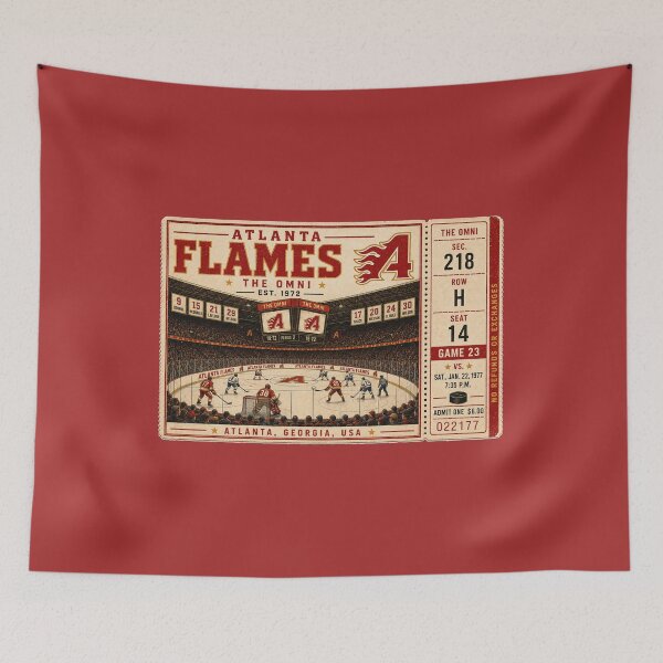 Item preview, Atlanta Flames Vintage Hockey Ticket, The Omni Retro Arena Art,  Classic Hockey Nostalgia designed and sold by GhostDawgs.