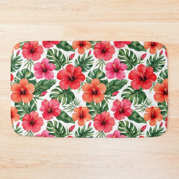 Item preview, Hibiscus Tropical Bold Watercolor Seamless Floral Pattern designed and sold by Inkworksbyshery.