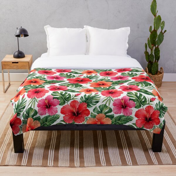 Item preview, Hibiscus Tropical Bold Watercolor Seamless Floral Pattern designed and sold by Inkworksbyshery.