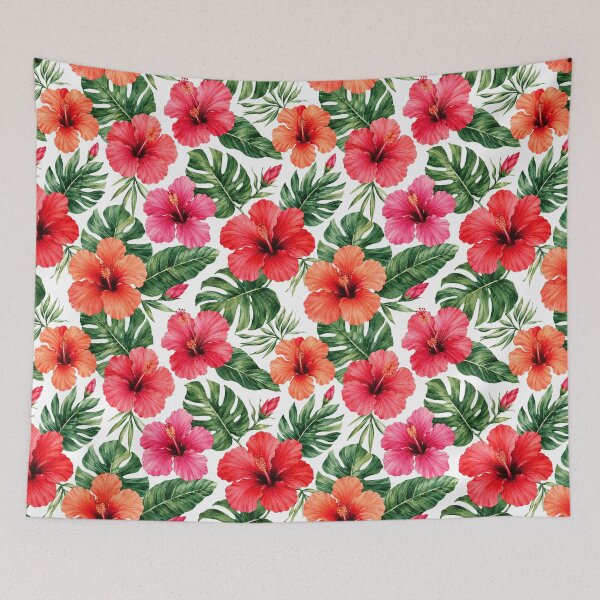 Artikelvorschau, Hibiskus-Tropen-Aquarell-Nahtloses Blumenmuster entworfen und verkauft von Inkworksbyshery.