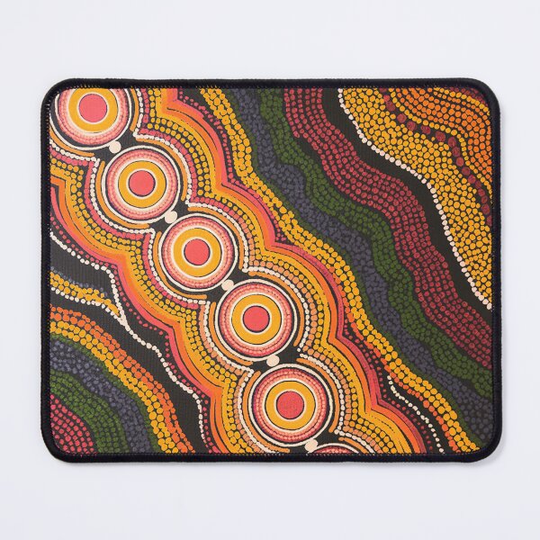 Item preview, Aboriginal Dot Painting Bedding Set Flowlines Rust designed and sold by AboriginalartVI.
